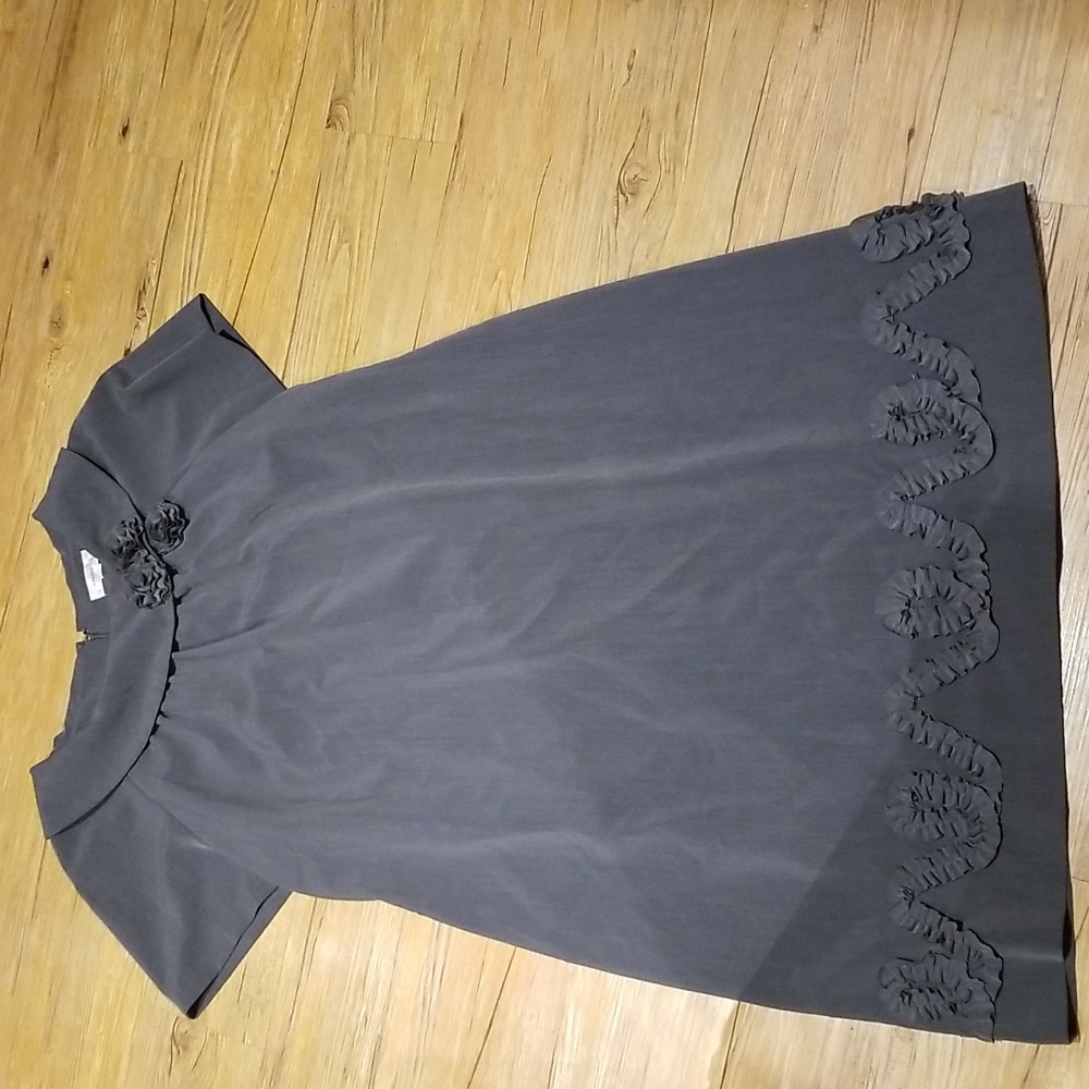 Dressbarn grey mid dress short sleeve like new condition sz 18W